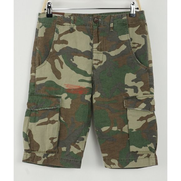 New Meltin' Pot Panfio Men's 29 x 12 Loose Camouflage Cotton Canvas Cargo Shorts